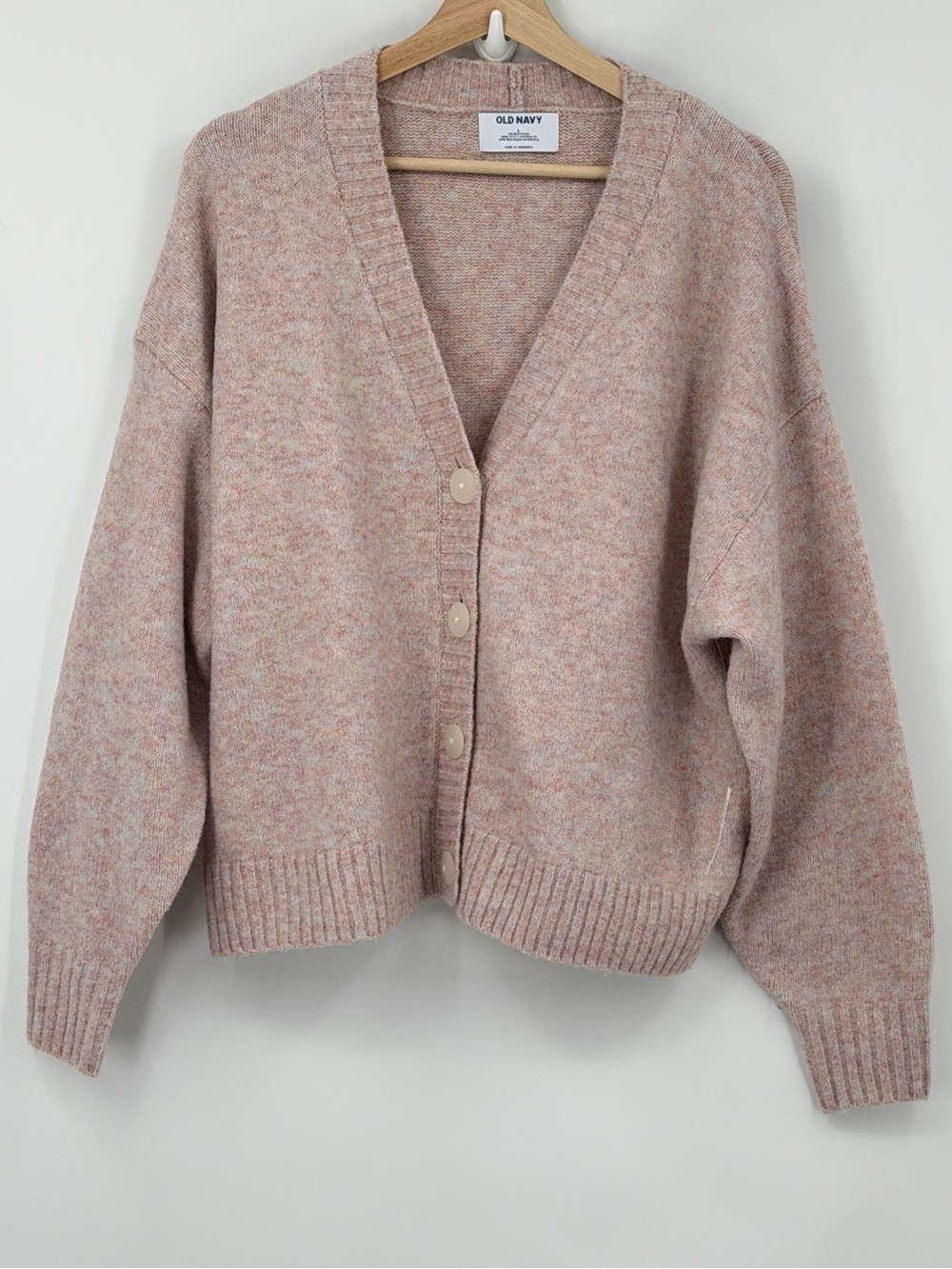 NWT OLD NAVY Soft Pink heathered Women's cardigan Sweater soft cozy size Large
